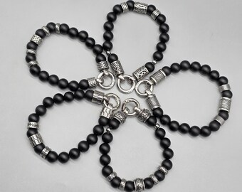Bracelet made of onyx or lava stone – for women and men