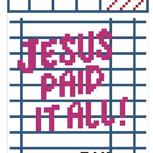 Jesus Guest Check Stitch Chart