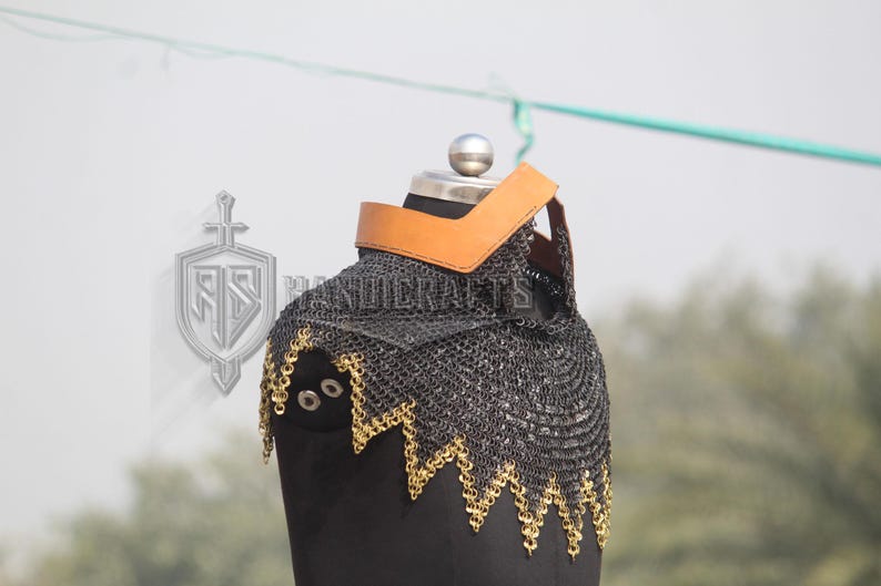 Mild Steel Chainmail Aventail: 6mm Dome Riveted Neck Protection - Etsy