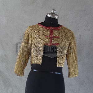 Brass Chainmail Half Armor Set: Medieval Knight LARP Cosplay