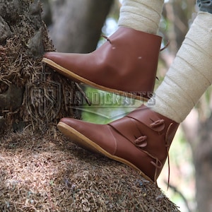 Early Medieval Leather Ankle Boots: Viking Jorvik Style