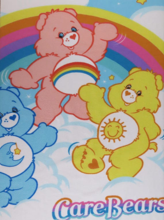 Vintage Care Bears fleece throw blanket