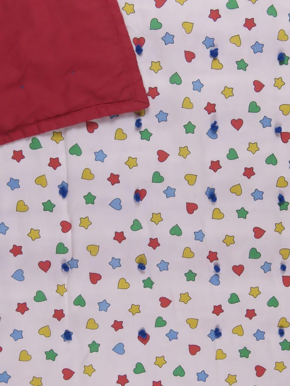 Vintage Colorful Hearts and Stars small blanket