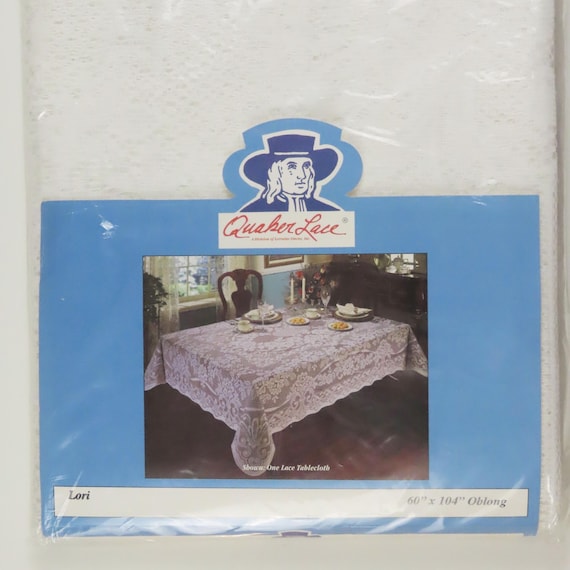 Vintage Quaker Lace 'Lori' floral 60" by 104" tablecloth -New in package