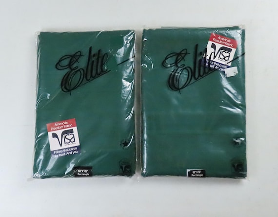 Vintage Elite "Hunter Green" tablecloth in sizes 52"x70" or 60"x102" -new in package