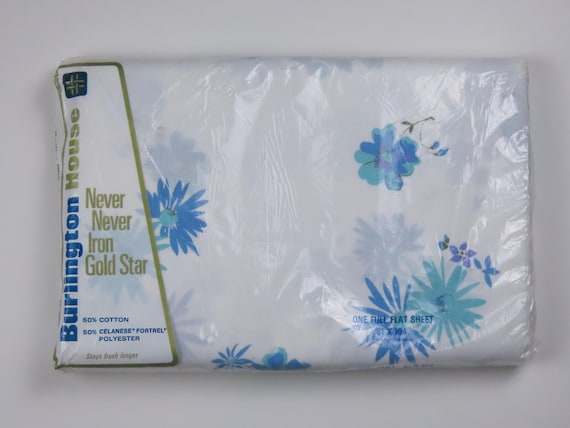 Vintage Burlington House Floral full flat sheet -new in package