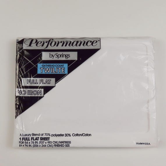 Vintage Springs white full flat sheet -new in package