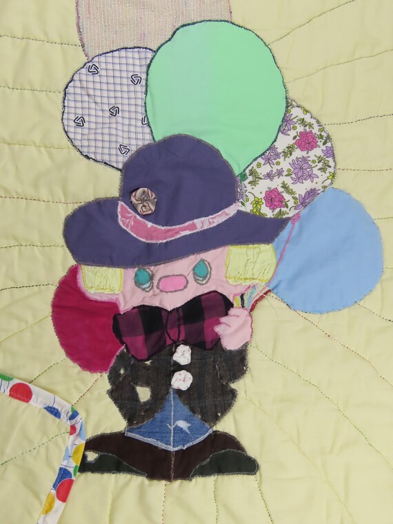 Vintage Cutesy Clown small quilted blanket
