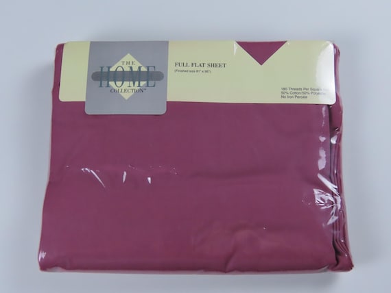 Vintage JC Penney "Wineberry" full flat sheet -New in package