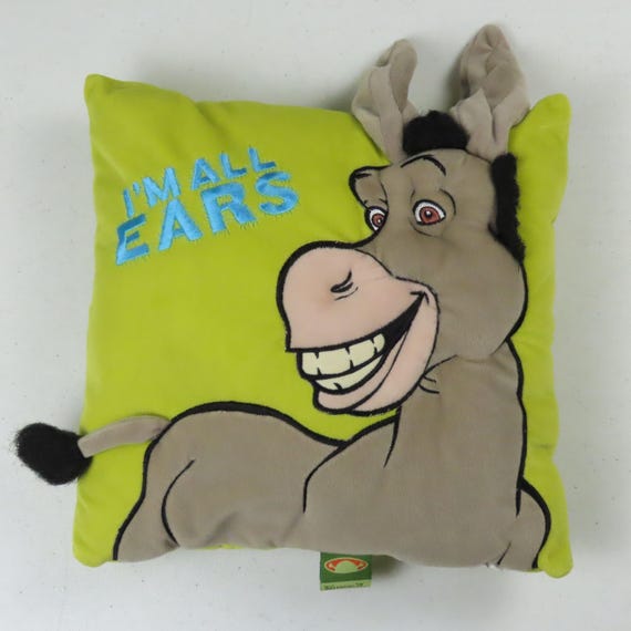 Vintage Shrek 2 "I'm all ears" Donkey square pillow