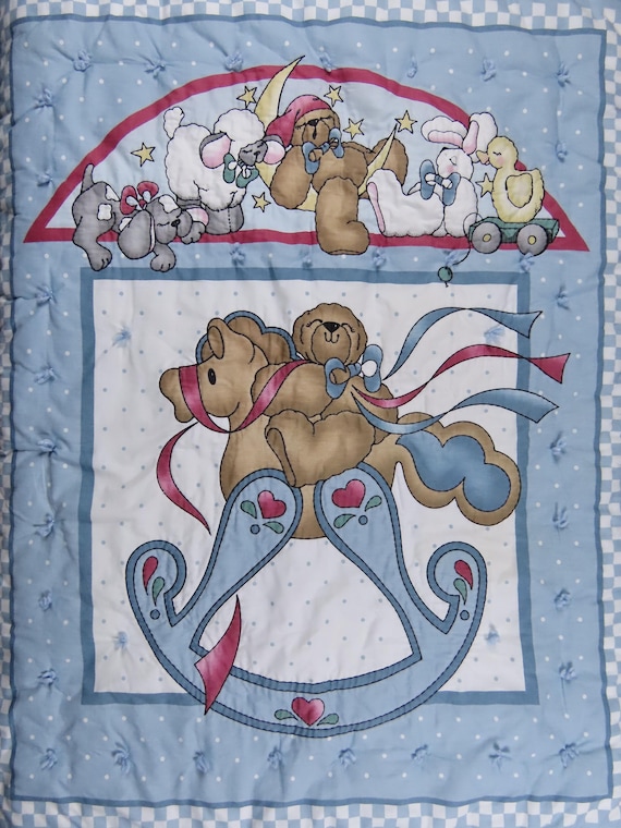 Vintage Teddy Bear Crib comforter
