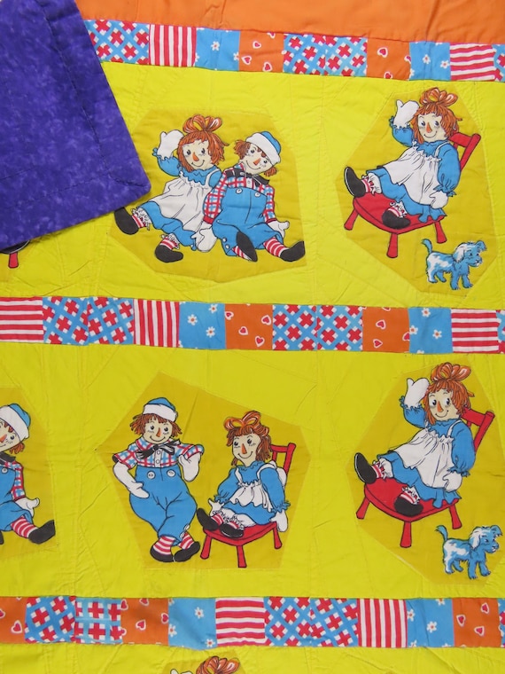 Vintage Raggedy Ann quilted blanket
