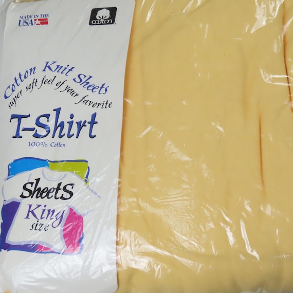 Vintage Cotton Knit "T-shirt" 4-piece King sized sheet set -New in package