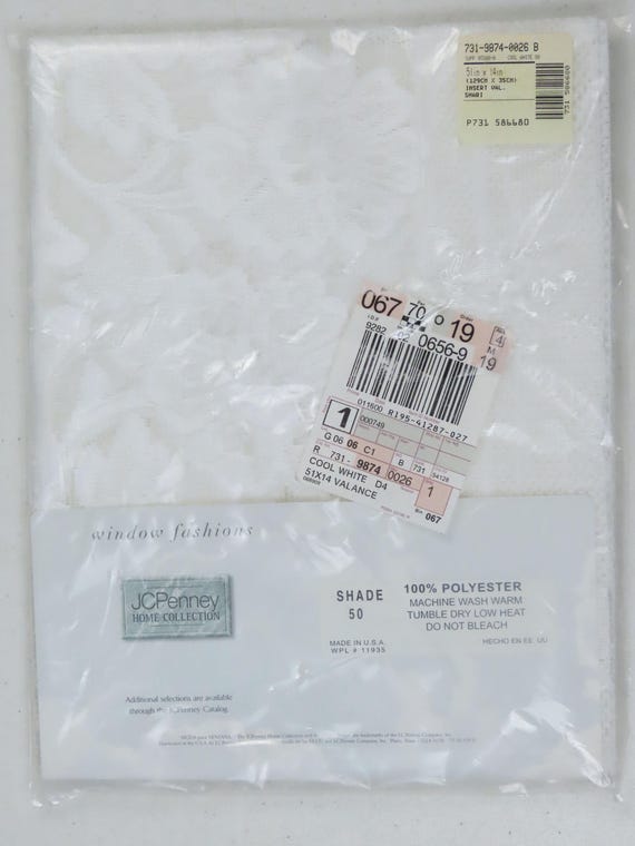 Vintage JC Penney "Cool White" floral lacey valance -New in package