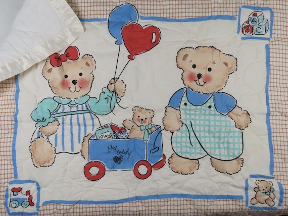 Vintage Teddy Bear small quilted blanket