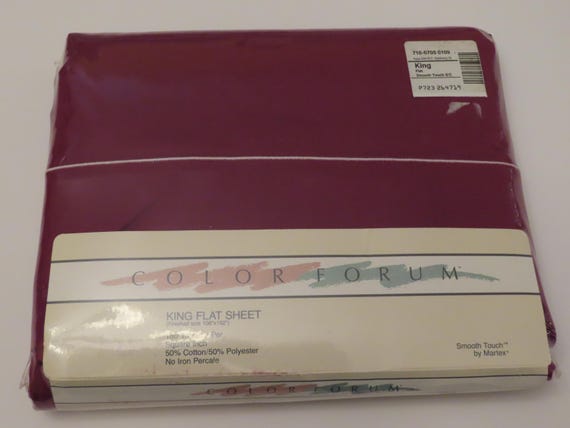 Vintage Color Forum by Martex King flat sheet -New in package