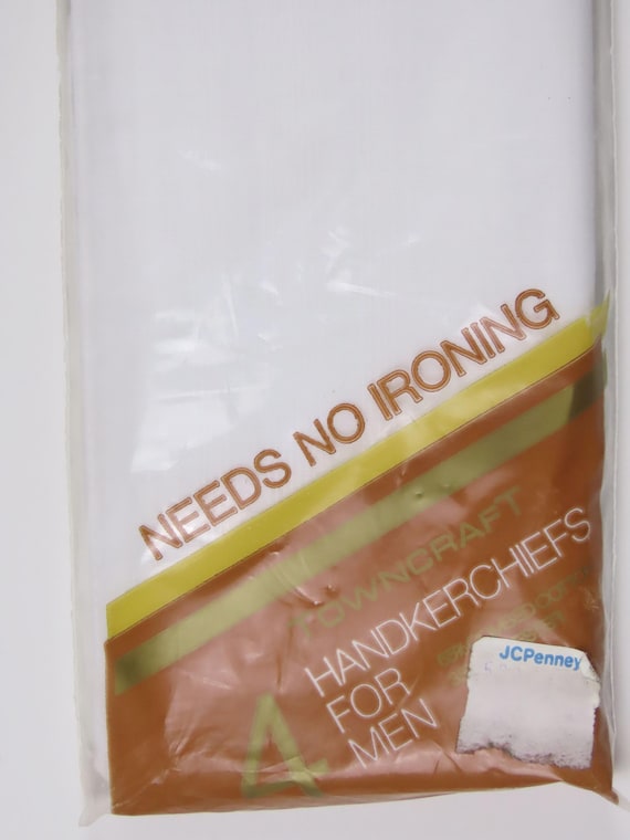 Set of 4 Vintage JC Penney men's white handkerchiefs -New in package