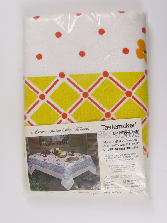 Vintage Tastemaker Floral terry tablecloth -New in package