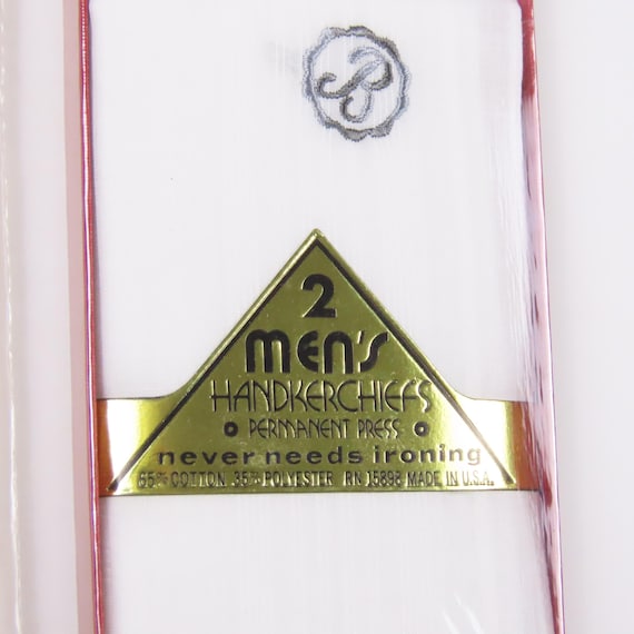 Set of 2 Vintage "B" monogram handkerchiefs -New in package