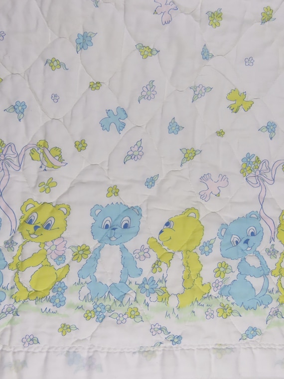 Vintage Teddy Bear small quilted blanket