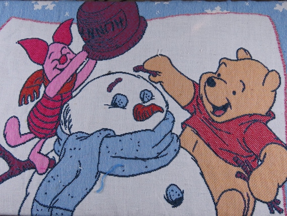 Vintage Winnie the Pooh large woven blanket