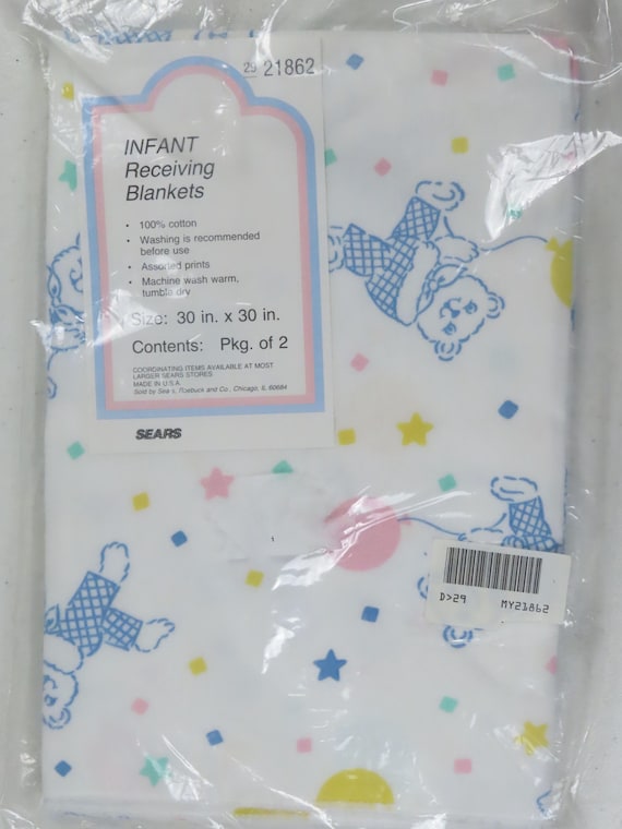 Vintage Teddy Bear receiving blanket (see description)