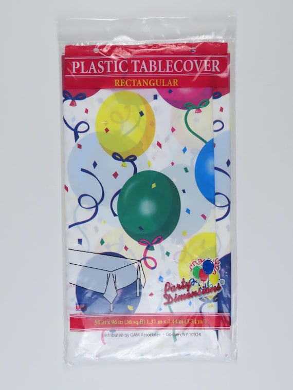 Vintage Party Balloons plastic table cover -New in package