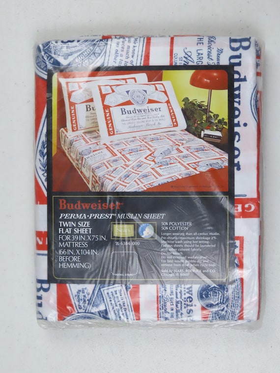 Vintage Budweiser Twin flat sheet -New in the package