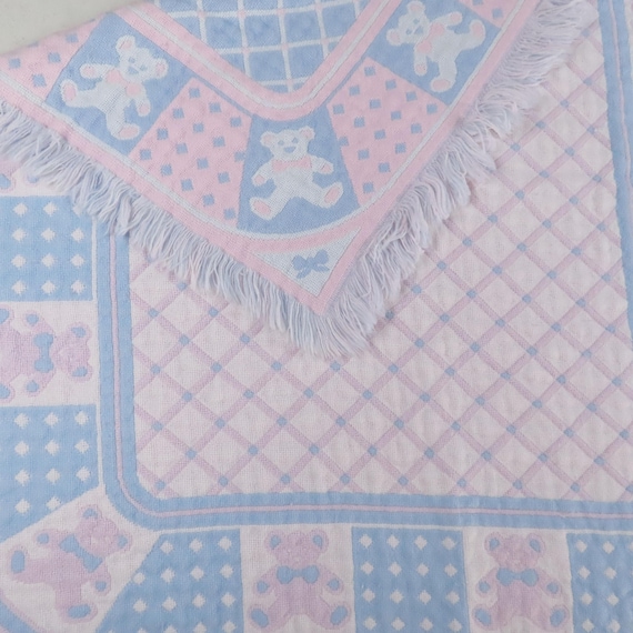 Vintage Teddy Bear small woven blanket