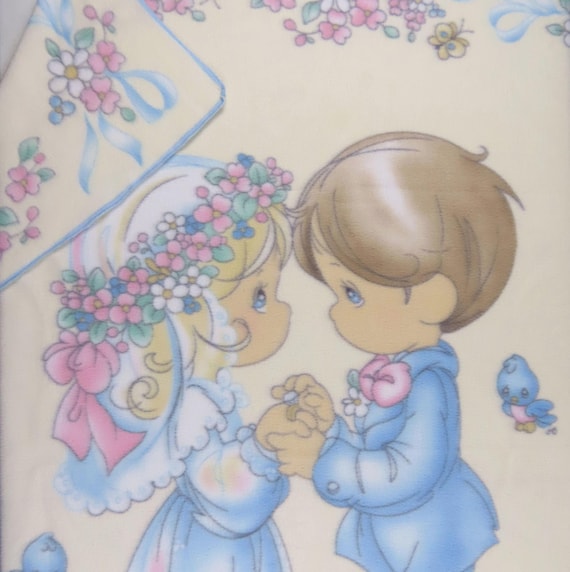 Vintage Precious Moments soft fleece blanket