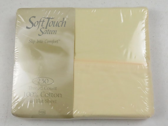 Vintage Springs Soft Touch Sateen "Buttercream" full flat sheet -New in package
