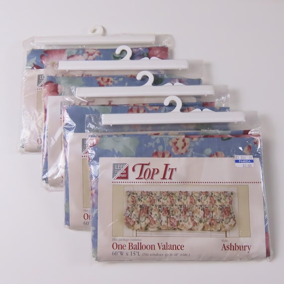 Set of 4 Vintage Floral balloon valances -New in the package