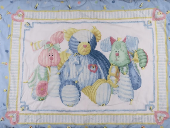 Vintage Teddy Bear small quilted blanket