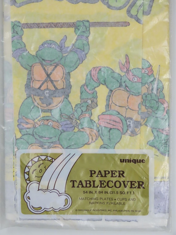 Vintage Teenage Mutant Ninja Turtles paper table cover (See Description)