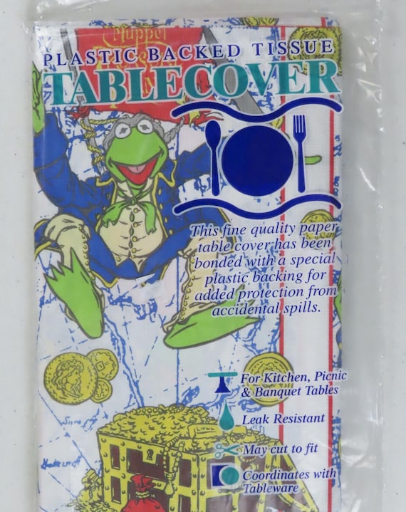 Vintage Muppets Treasure Island plastic backed paper table cover -new in package