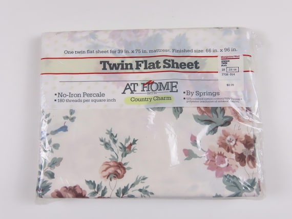 Vintage Floral Springs "Windsor" Twin flat sheet - new in package