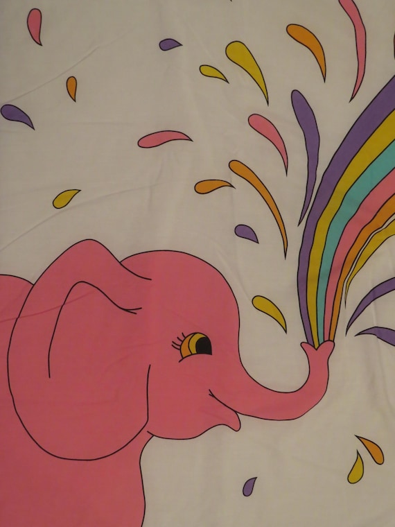 Vintage Pink Elephant crib comforter