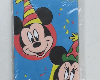 Vintage Mickey Mouse "Happy Birthday" paper table cover -new in package