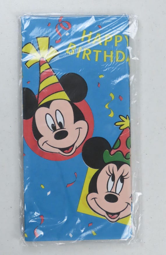 Vintage Mickey Mouse "Happy Birthday" paper table cover -new in package