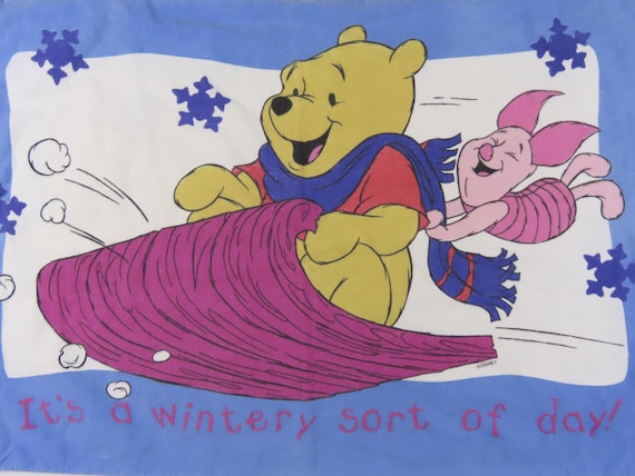 Vintage Winnie the Pooh flannel pillowcase