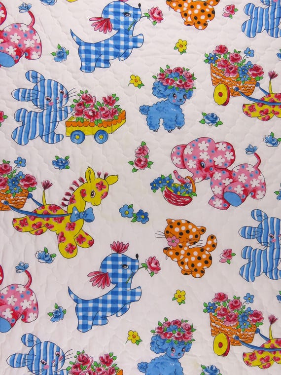 Vintage Cute Animals Twin bedspread