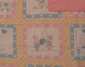 Vintage Cute Bunnies small quilted blanket
