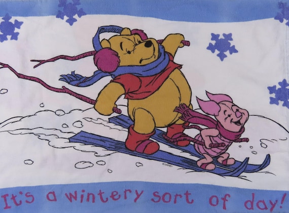 Vintage Winnie the Pooh flannel pillowcase