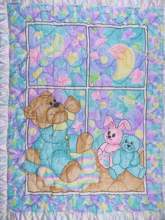 Vintage Teddy Bear small quilted blanket