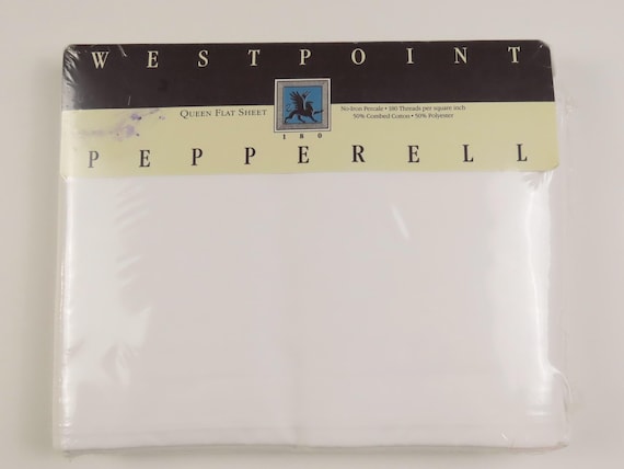 Vintage WestPoint Pepperell Queen flat sheet -new in package