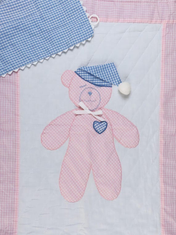 Vintage Teddy Bear small quilted blanket