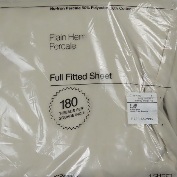 Vintage JC Penney "Sandy Beige" Full sized fitted sheet -New in package