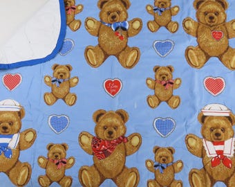 Vintage Teddy Bear small quilted blanket
