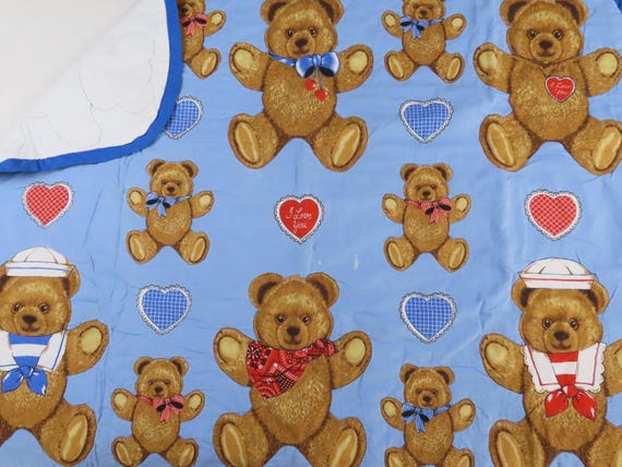 Vintage Teddy Bear small quilted blanket