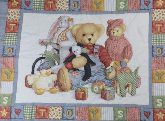 Vintage Teddy Bear Crib comforter